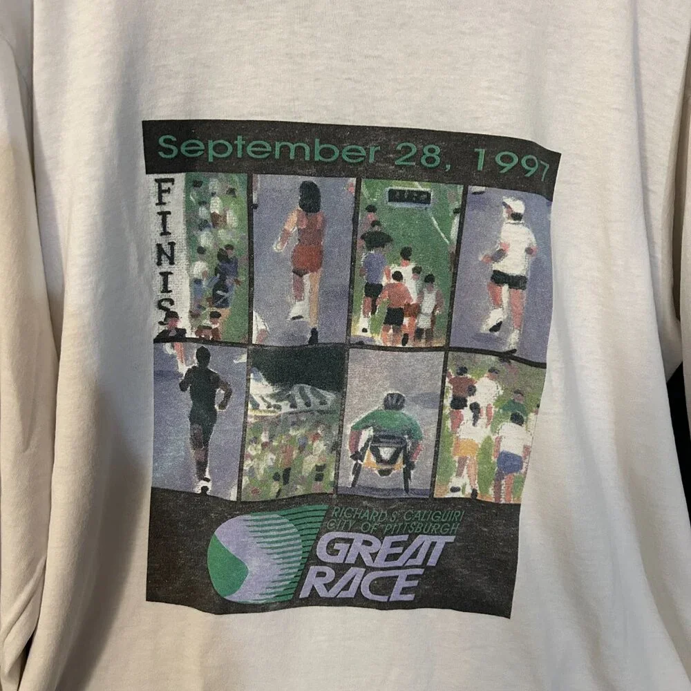 Vintage graphic long sleeves white large - Picture 3 of 5